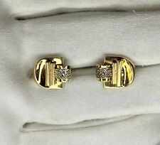 Paire de B/O en Or Jaune et Gris 18K / Rose / Vers 1935 / Réf MP2541