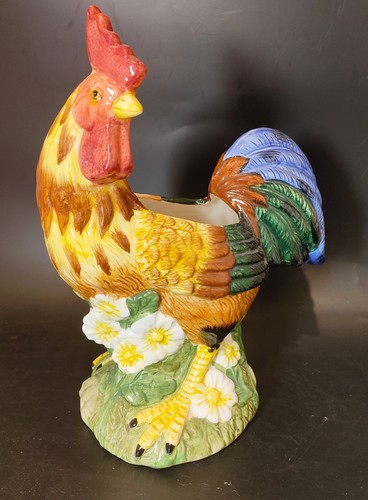 Grand coq céramique - coq, signé