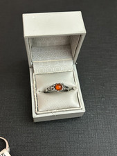 Ancien bague en argent massif avec Ambre
