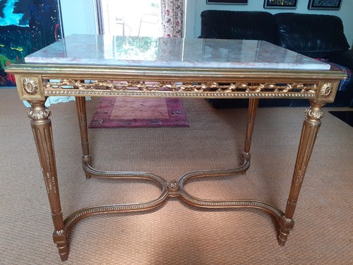 Table milieu bois doré - table,