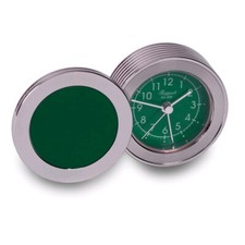 Réveil Caravelle RAPPORT vert avec étui cuir pour le voyage R121