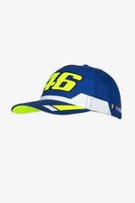 VR46 Valentino Rossi Officiel Wrt Casquette Baseball Réglable Bleu Jaune Blanc