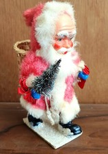 Ancien Figurine  Personnage Père-Noël  tête Celluloïd  Déco collection Noël