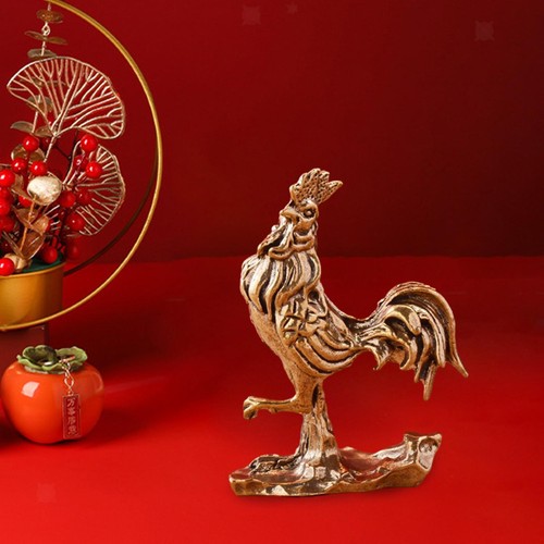 Statue coq laiton - statue, en