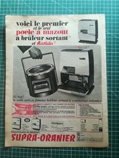 696 PUBLICITE ANCIENNE 1950 Poële mazout Airstator Supra Oranier dos Allibert