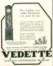 Publicité ancienne carillon Westminster Vedette 1928 issue de magazine
