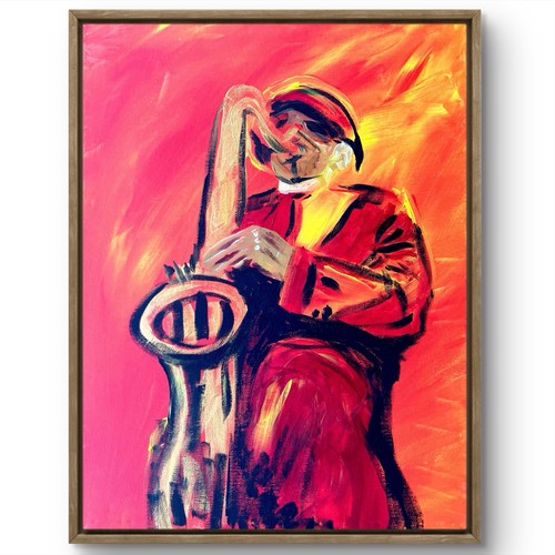 Tita paintz red saxophone - red,