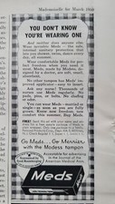 1950 Modess Meds Tampons you