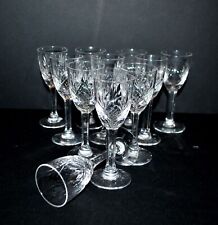 CRISTALLERIE LORRAINE Lot 11 verres à liqueur en cristal JUNON Chantilly