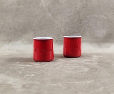 2 pot yaourt La fermière "Joyeux Noel" terre cuite émaillée France vintage 1990