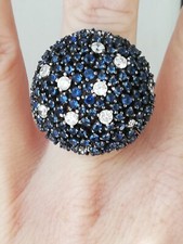 bague ancienne en argent Massif Silver 925 et pierres Tanzanite Créateur neuve