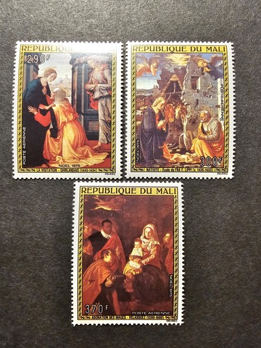 Timbre mali tableaux noël - timbre,