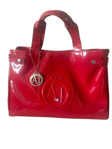 Sac cabas verni rouge armani - rouge,