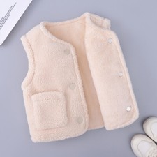 Fille Bébé Gilet sans Manches Manteau Polaire Sherpa Gilet Débardeur Veste Pull