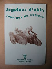 CP  PUBLICITAIRE MOTO  TOLE SIDECAR PAYA EXPOSITION JOUETS ANCIENS A BARCELONE 