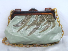 ?? SAC DE BAL BANDOULIÈRE MINAUDIERE VINTAGE CUIR CHAINE BAKÉLITE STYLE CHANEL