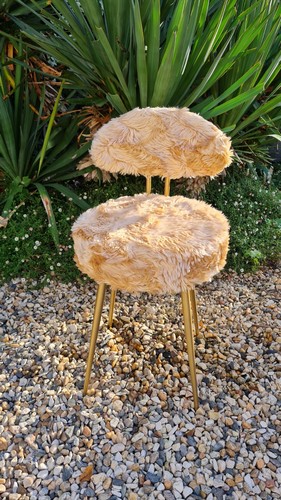 Ancienne chaise moumoute beige - ancienne,