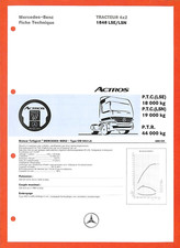 MERCEDES TRUCKS / ACTROS / TRACTEUR 4X2 / TYPE 1848 LSE -LSN / FICHE TECHNIQUE