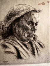 François de Hérain – Estampe ancienne 1906 – Profil d’Italienne – signée 13/60