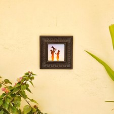 En Bois Cadre Photo - Main Sculpté Miroir Famille de Collection Decorgift