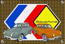 plaque RENAULT DAUPHINE  fond