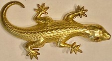 broche ancienne LEZARD SALAMANDRE GECKO en  LAITON - bijou vintage  art déco