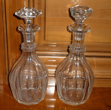 2 anciennes carafes en cristal Baccarat modèle Harcourt