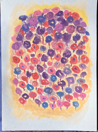 Tableau peinture déco bouquet - peinture,