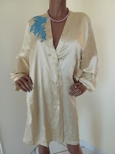 MARJOLAINE KIMONO / DESHABILLE EN SOIE TAILLE 40 COLORIS CHAMPAGNE