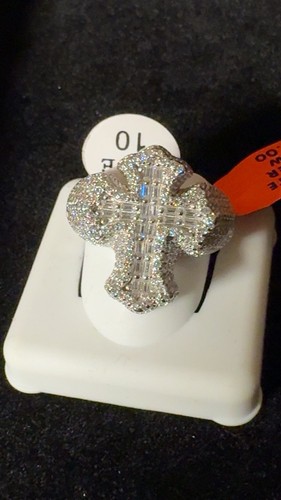 Ctw moissanite cross ring - 3.5,