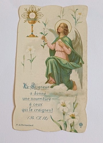 Ancienne image pieuse souvenir - ancienne,