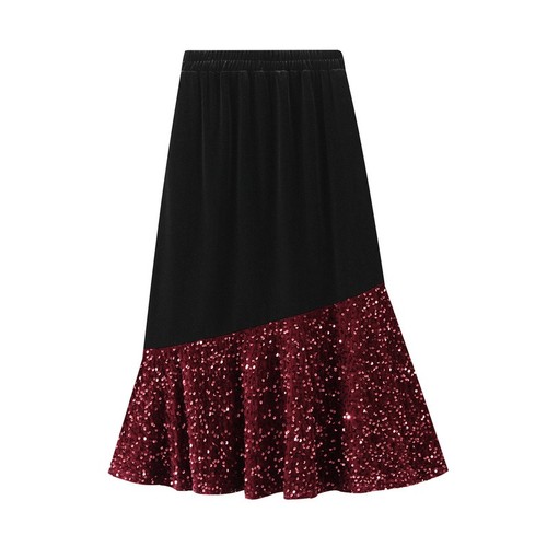Jupe fishtail velours - jupe,