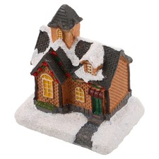  Maison de village de Noël illuminée : mini-maison en résine – figurine