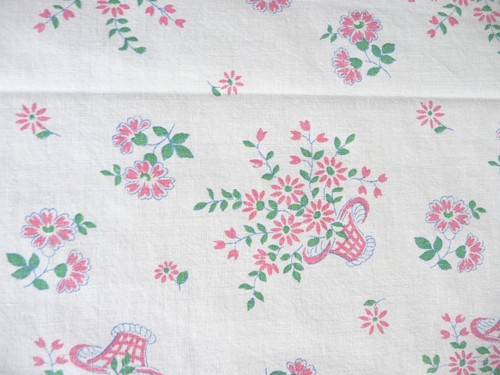 Tissu ancien vintage coton - ancien, en