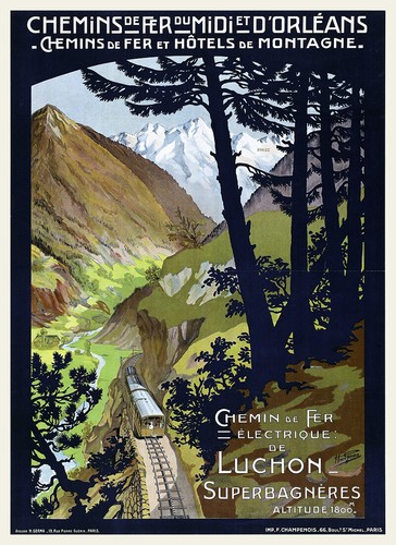 Affiche chemin fer midi - chemin,