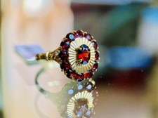 Bague Vintage Or 18 KT Grenats