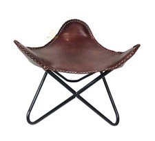 Pouf En Cuir Marron Ouvrable En Cuir Véritable Relaxant PL2-97