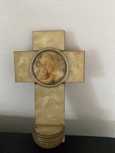 Ancien crucifix avec benitier - crucifix,