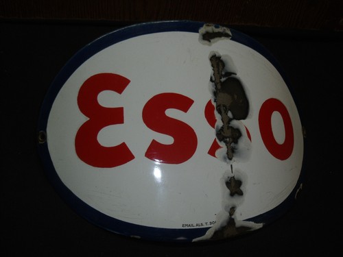 Rare plaque emaillee esso - rare,