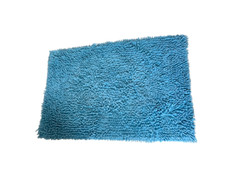 Tapis de Bain à franges bleu 75x50 cm