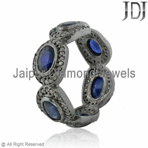 Bague saphir bleu avec - saphir,