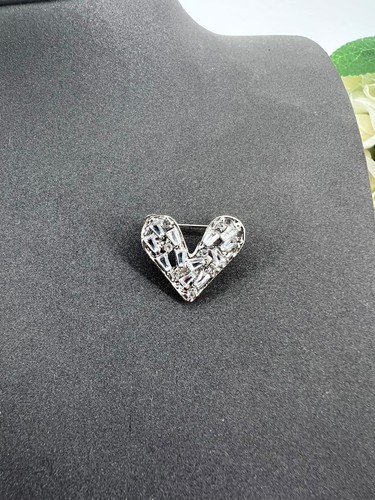 Broche coeur pavé oxydes - pavé, en