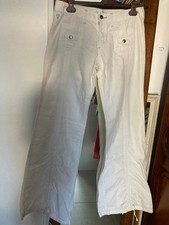 pantalon blanc droit mi-lin CIMARRON T38/30 6 poches