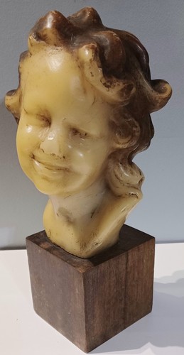Visage statuette cire abeile - cire,