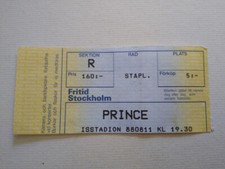 Prince Rogers Nelson Ticket Stub August 11 1988 Stockholm Sweden Lovesexy Tour