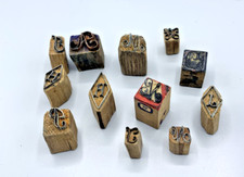 Ancien lot 12 tampons monogramme en métal pour broderie, lettres