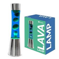 Lampe à Lave - FISURA - Bleu Chromée + Ampoule Rechange - Déco Originale 39,5cm