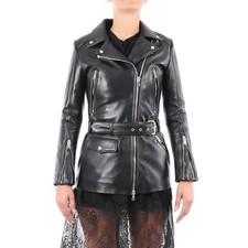 Veste Biker Longue En Cuir