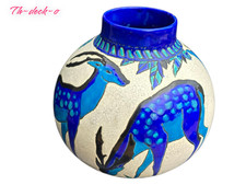 VASE BOULE FAIENCE EMAUX