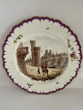 XVIIIe ASSIETTE A GODRONS FAIENCE DE MARSEILLE  SIGNÉE  VP LA VEUVE PERRIN